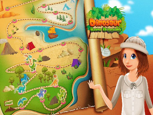Spielen Nastya Dinosaur Bone Digging Spiel