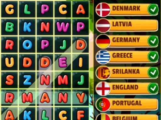 Spielen Word Search Countries Spiel