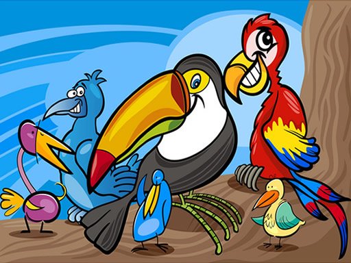 Spielen Exotic Birds Coloring Spiel