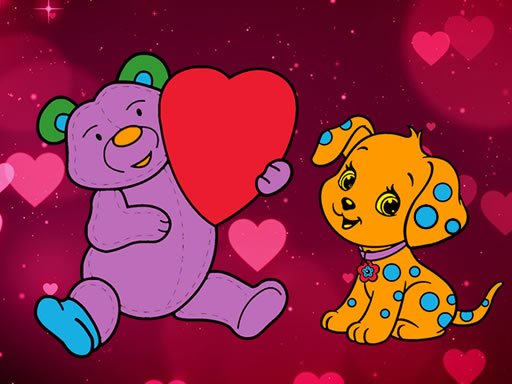 Spielen Valentine Pets Coloring Spiel
