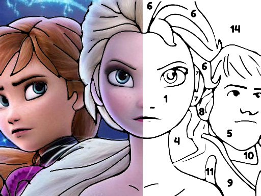 Spielen Color By Number With Frozen II Spiel