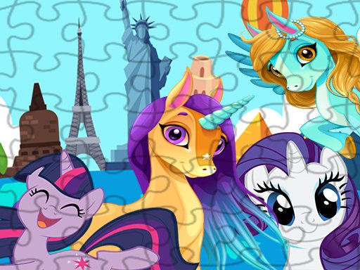 Spielen Unicorns Travel The World Puzzle Spiel
