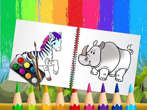 Spielen Funny Animals Coloring Spiel