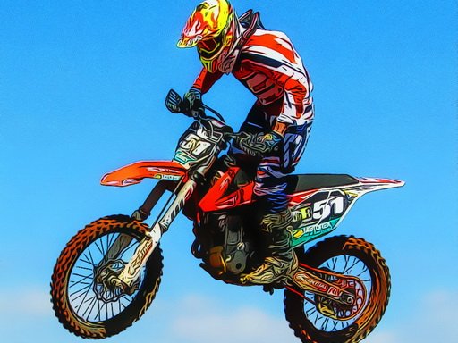 Spielen Flying Dirt Bike Stunts Puzzle Spiel
