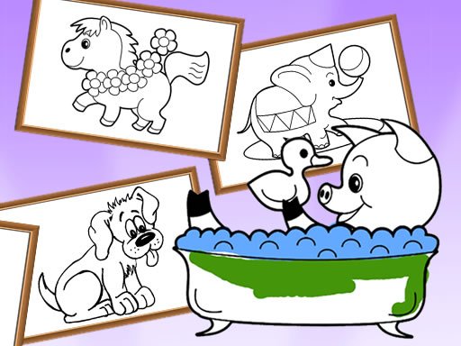 Spielen Animals Cartoon Coloring Spiel