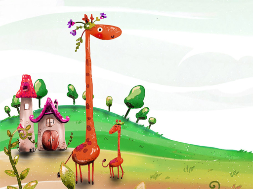 Spielen Cartoon Giraffe Puzzle Spiel
