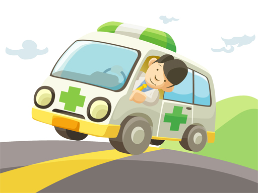 Spielen Cartoon Ambulance Slide Spiel