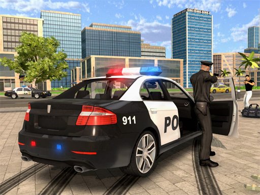 Spielen Cartoon Police Car Slide Spiel