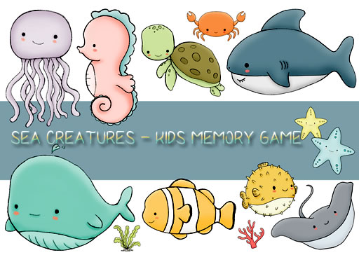 Spielen Kids Memory Sea Creatures Spiel
