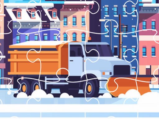 Spielen Snow Plow Trucks Jigsaw Spiel